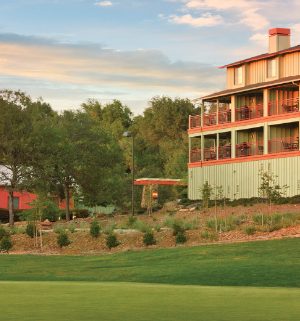 The Greenhorn Creek Golf Course and exterior of WorldMark Angels Camp, a timeshare resort in California.